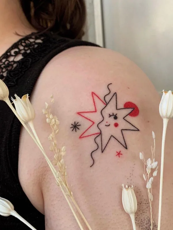 color illustrative Tatuaggio su shoulder #51172 | Tatuatore Аня Сацуро