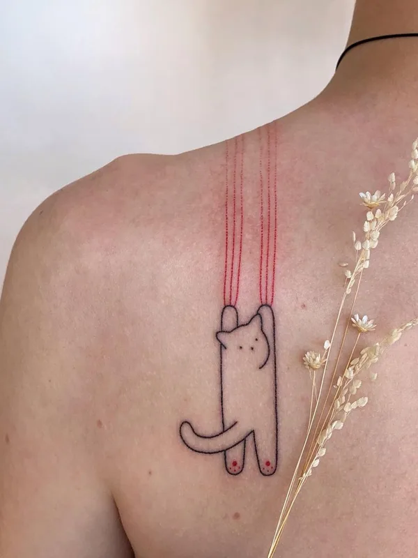 color linework Tatuaggio su shoulder blade #51177 | Tatuatore Аня Сацуро
