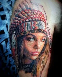 female color realism Tatuagem em upper arm #51203 | Tatuador Александр Минин