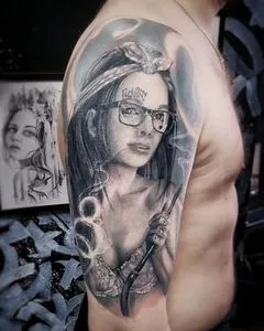 black and grey realism Tatuagem em full sleeve #51200 | Tatuador Александр Минин