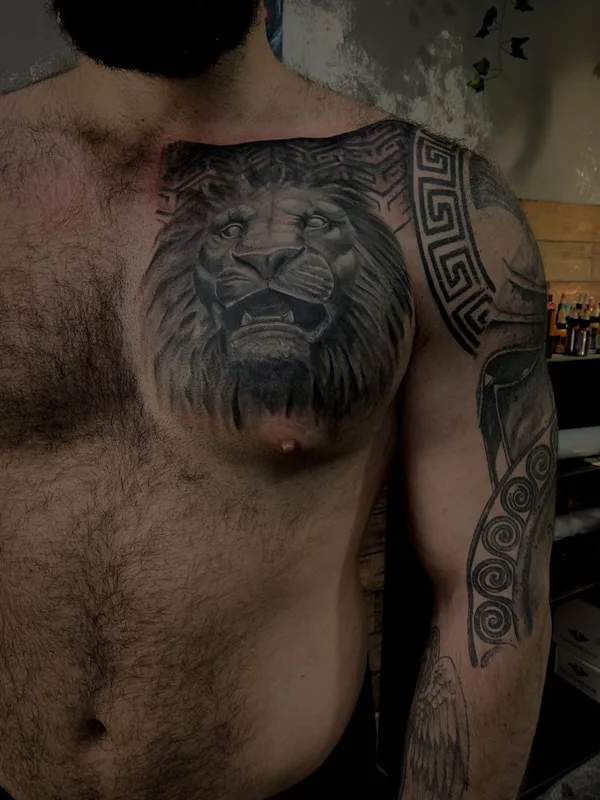male black and grey realism татуировка на chest #51231 | Тату мастер Григорьева Анастасия