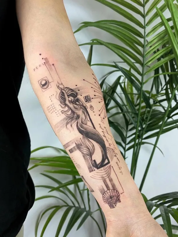 black and grey sketch татуировка на forearm #64486 | Тату мастер Anna Lazareva
