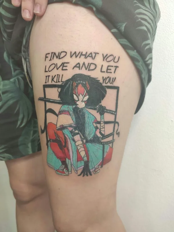 color anime Tatuaggio su thigh #53091 | Tatuatore Дарья Гарамова