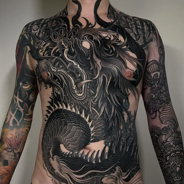engraving tattoo by Alexander Grim in Praha