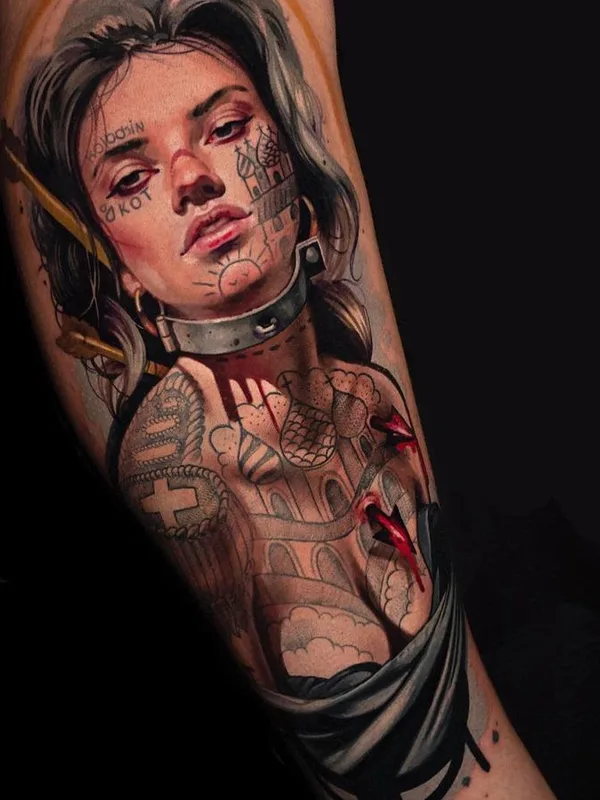 female color realism татуировка на forearm #65183 | Тату мастер Андрей Колбасин
