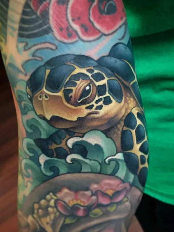 color japanese татуировка на full sleeve #16993 | Тату мастер Aaron Springs