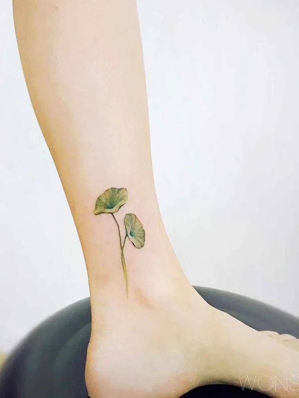 female color botanic tattoo on ankle #11989 | Tattoo Artist Wonseok