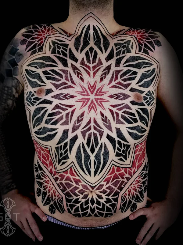 male color geometric татуировка на chest #29509 | Тату мастер Никита Шероухов
