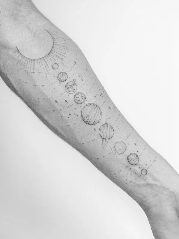 black and grey fineline Tatuaggio su forearm #66728 | Tatuatore korovles