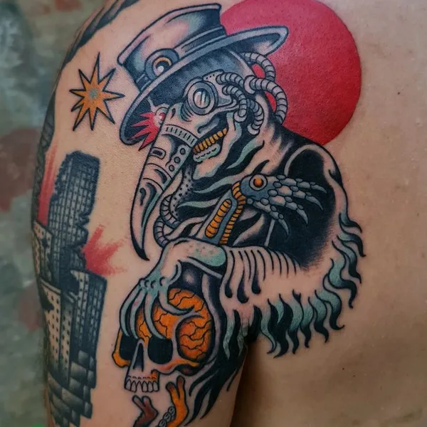 Traditional tattoo by Luka Vučetić in Rijeka