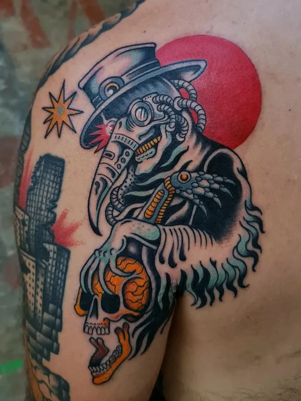 color neo traditional Tatuagem em shoulder #66742 | Tatuador Luka Vučetić