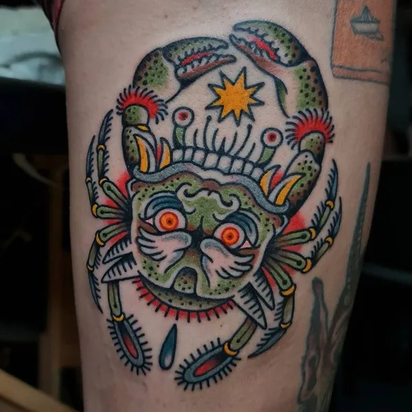 Traditional tattoo by Luka Vučetić in Rijeka
