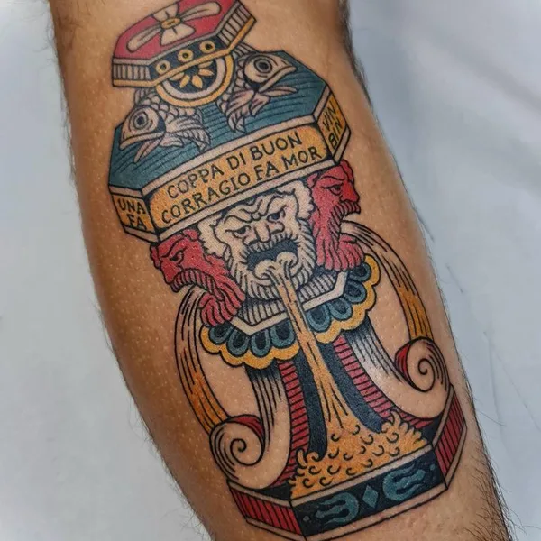 Traditional tattoo by Luka Vučetić in Rijeka