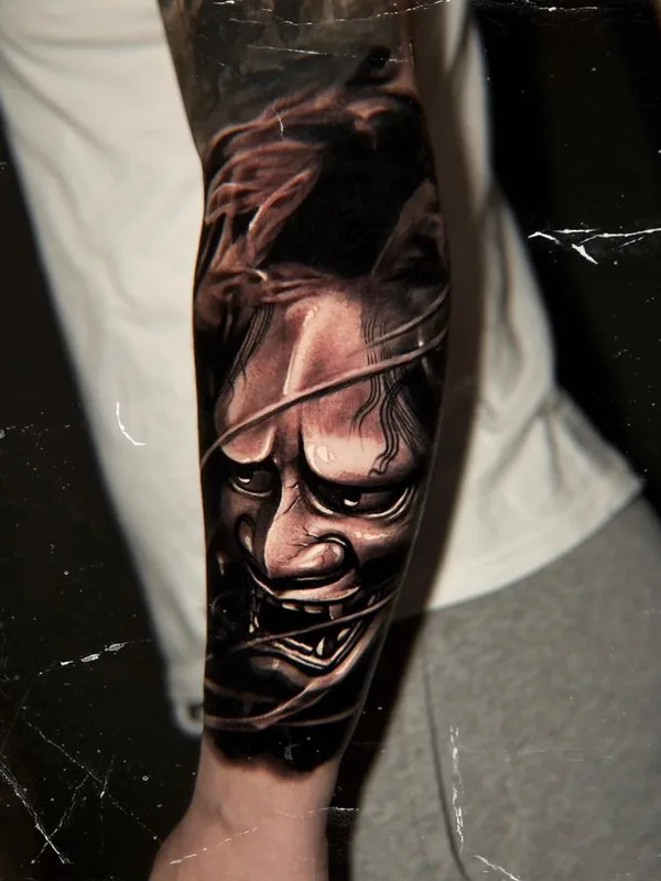 black and grey japanese Tatuagem em forearm #66769 | Tatuador Kris King
