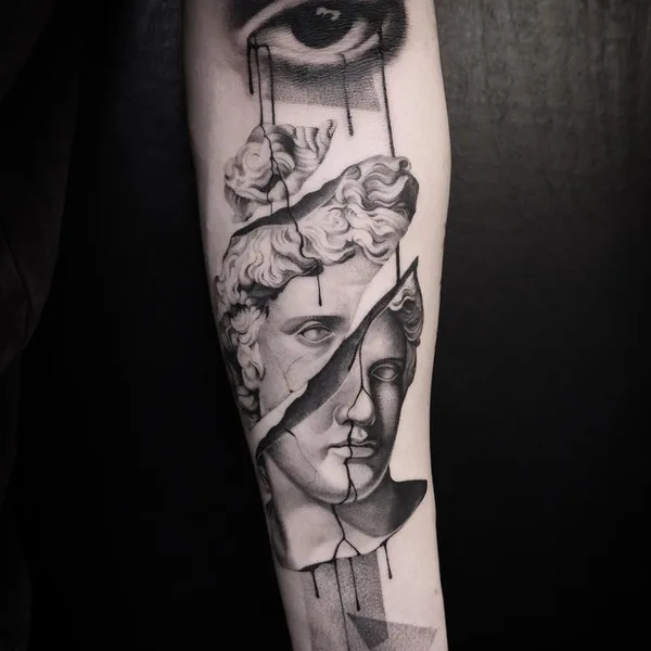 Graphic tattoo by Anja Ferencic in Zagreb