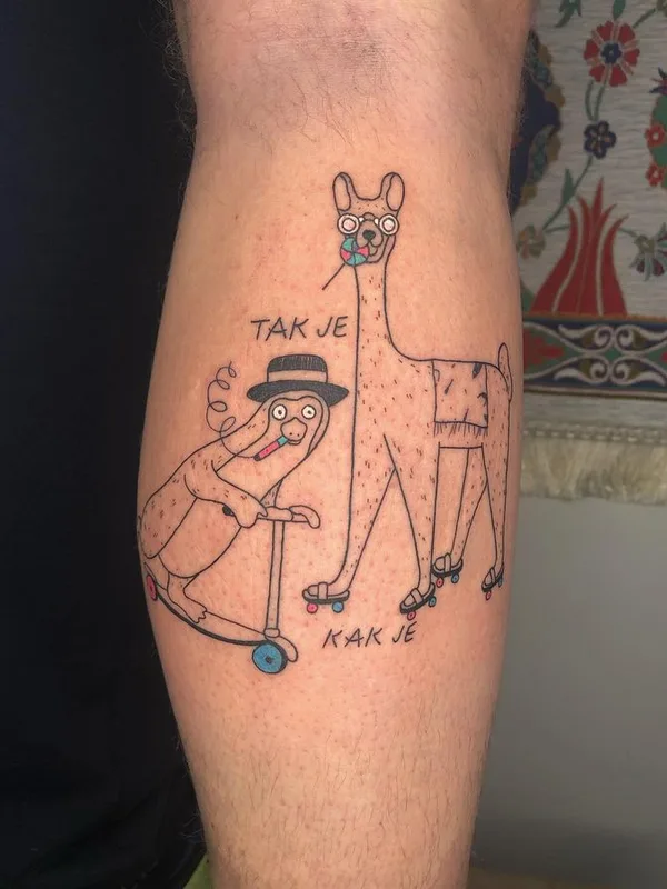 color cartoon Tatuagem em calf #66789 | Tatuador erol_sjajni