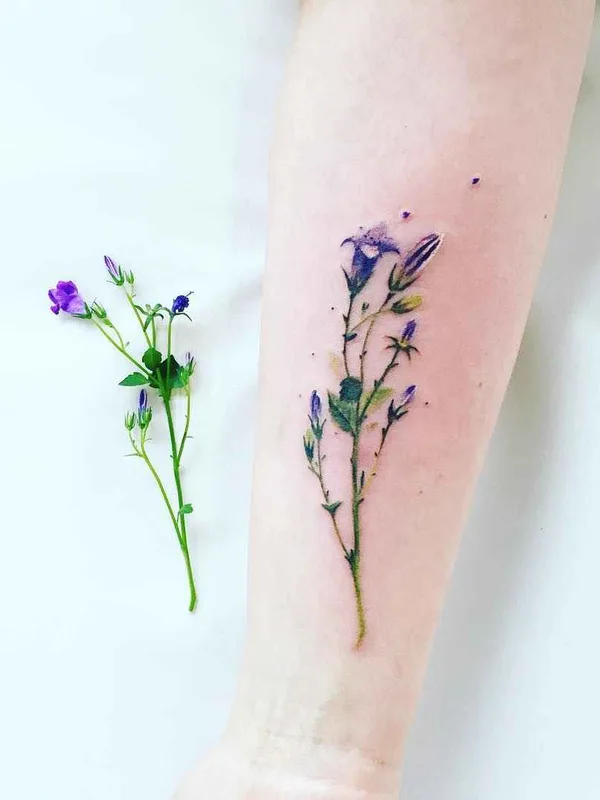 female color watercolor, botanic Tatuaggio su forearm #1517 | Tatuatore Pis Saro
