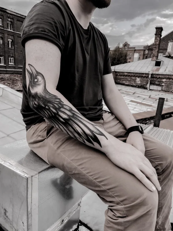 black and grey blackwork татуировка на full sleeve #71197 | Тату мастер Елизавета Проворова