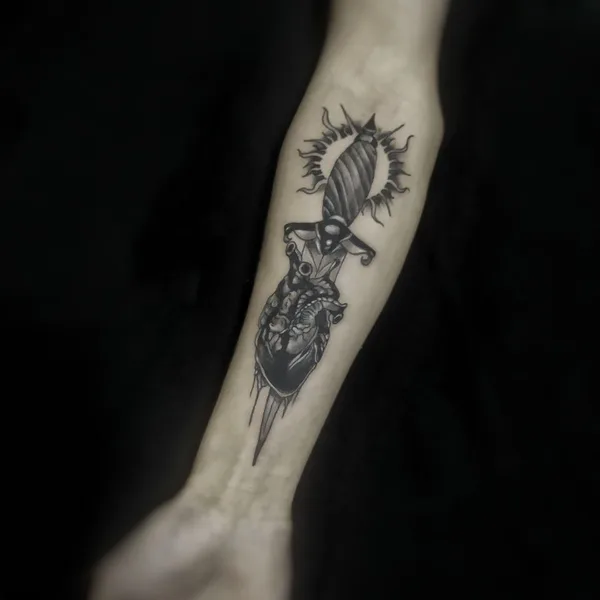 Каллиграфия tattoo by Максим Дяченко MaximDtattoo studio in Алматы