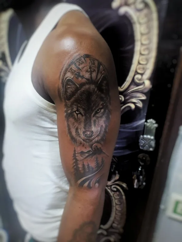 male black and grey realism татуировка на upper arm #71227 | Тату мастер Максим Дяченко MaximDtattoo studio