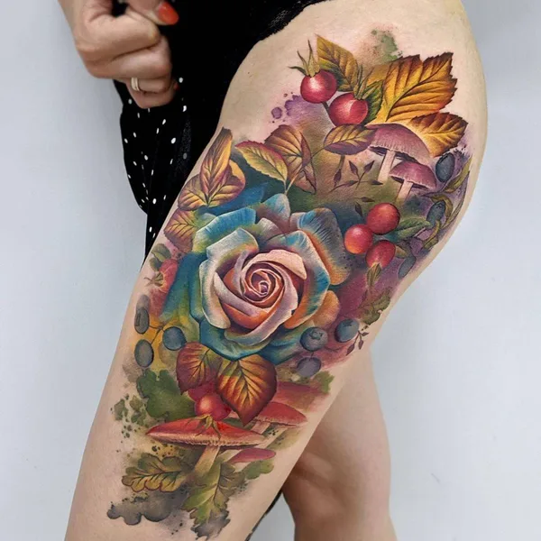 Watercolor tattoo by Lianne Moule in Chelmsford