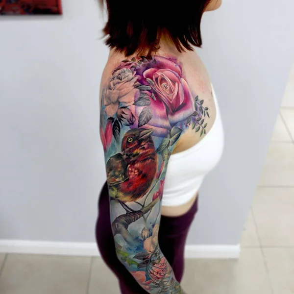 Watercolor tattoo by Lianne Moule in Chelmsford