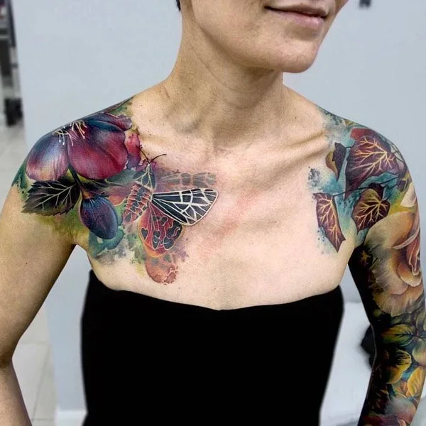 Watercolor tattoo by Lianne Moule in Chelmsford