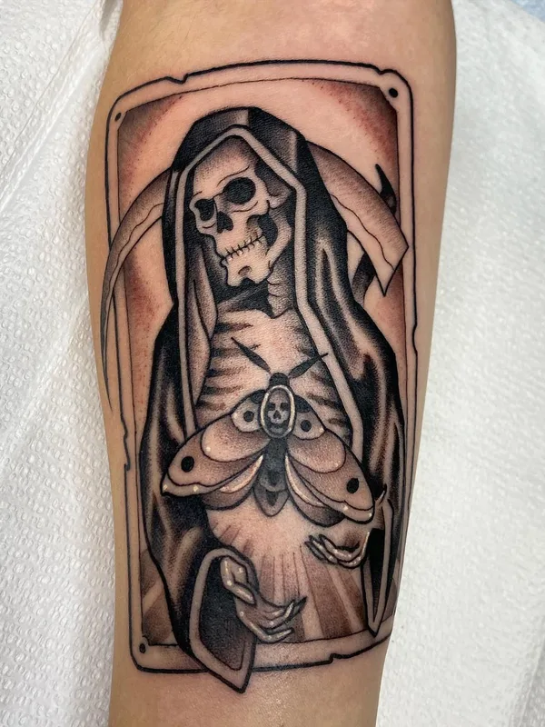 Graphic tattoo by Carl McReynolds in Little Rock