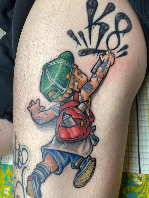 Graphic tattoo by Carl McReynolds in Little Rock