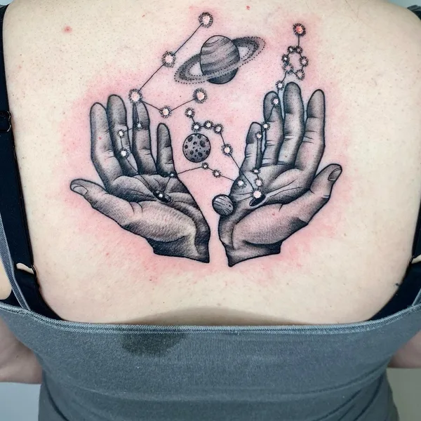 Graphic tattoo by Carl McReynolds in Little Rock