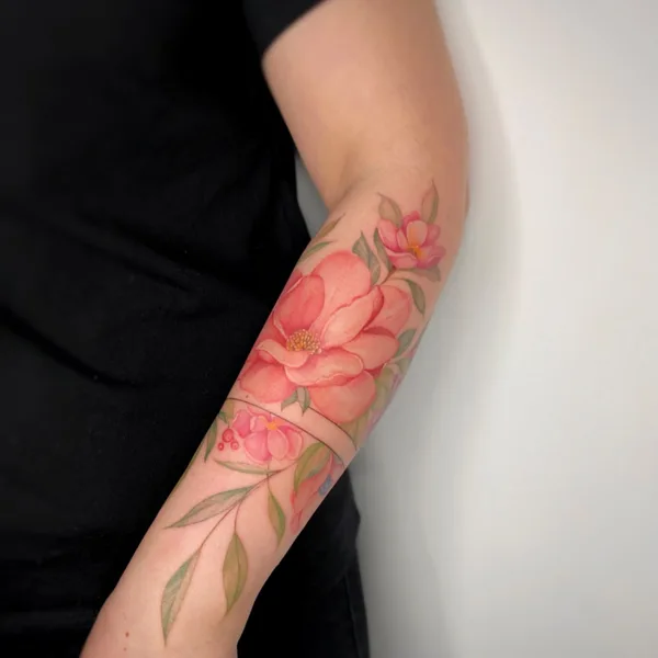 Botanical tattoo by Olga Kotova in Berlin