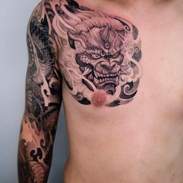 Oriental tattoo by Girin Tattoo in Seoul