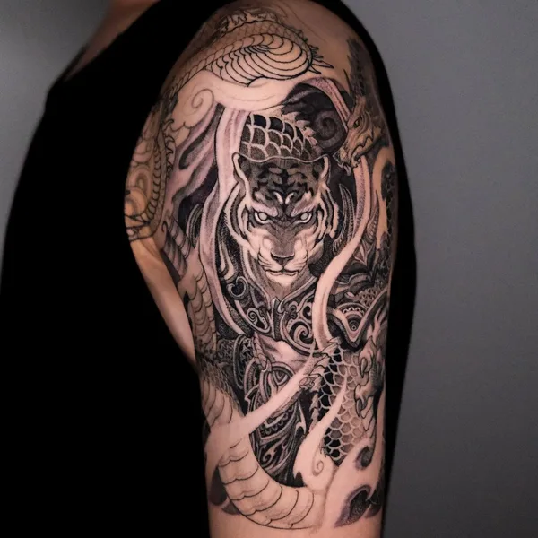 Oriental tattoo by Girin Tattoo in Seoul