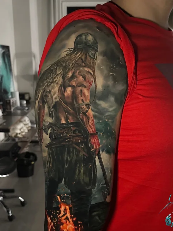 male color realism татуировка на full sleeve #72971 | Тату мастер Даниил Шольтин