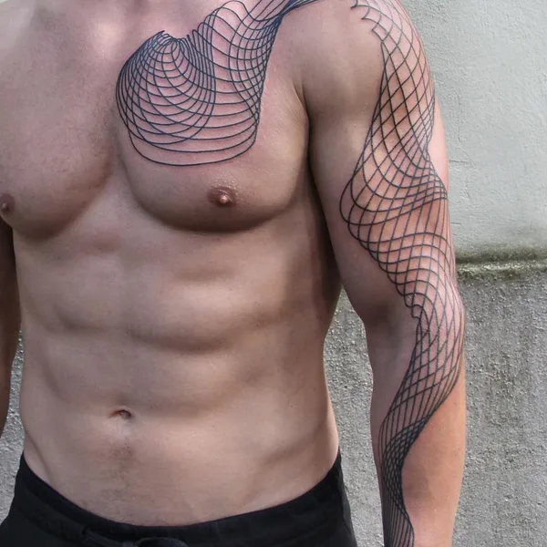 Ornamental tattoo by Chaim Machlev in Berlin