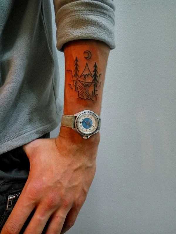 black linework татуировка на forearm #58917 | Тату мастер Dzen.tattooo