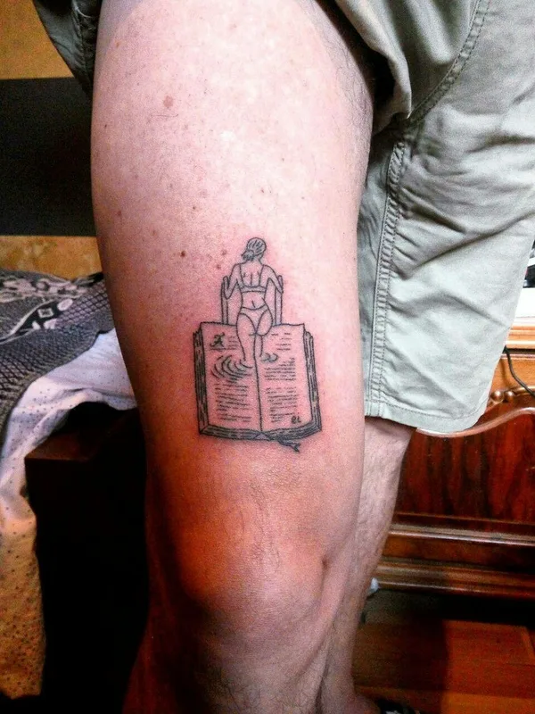 black linework татуировка на thigh #58921 | Тату мастер Dzen.tattooo