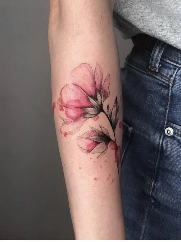 color watercolor татуировка на forearm #32891 | Тату мастер Екатерина Стрелкова