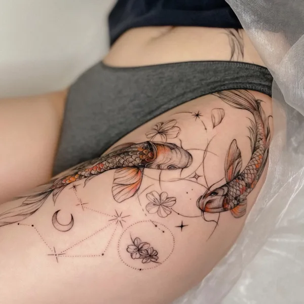 Файнлайн tattoo by Женя Логинова in Красноярск