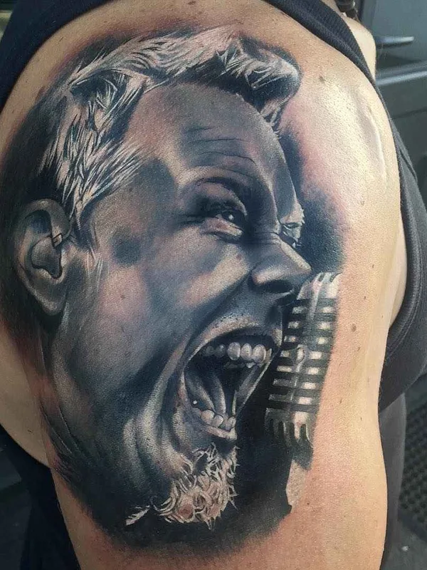 black and grey realism татуировка на shoulder #1572 | Тату мастер Kerry Irvine