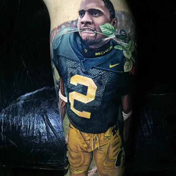 Portrait tattoo by Steve Butcher in Corona