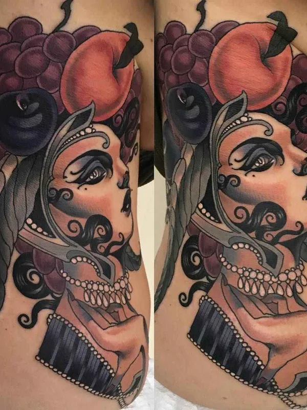 female color neo traditional Tatuaggio su side #10631 | Tatuatore Emily Rose Murray