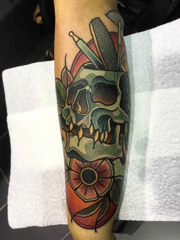 color neo traditional tatuaje en forearm #2063 | Tatuador Achilleas Aber