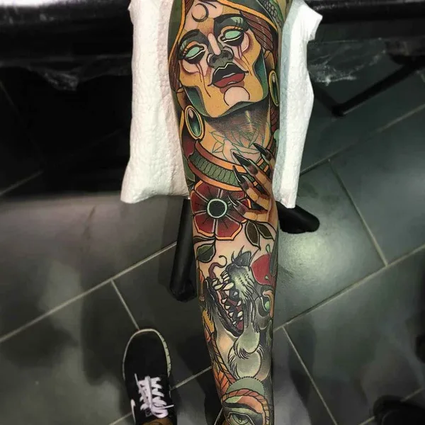 Нео традиционная tattoo by Achilleas Aber in Athina