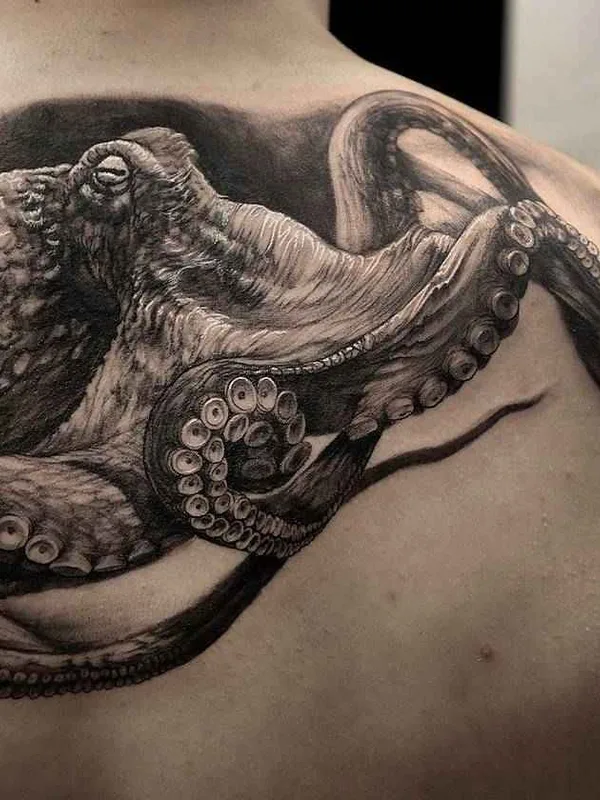 black and grey realism Tatuagem em shoulder blade #15339 | Tatuador Stefano Alcantara