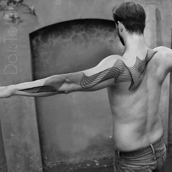 Ornamental tattoo by Chaim Machlev in Berlin