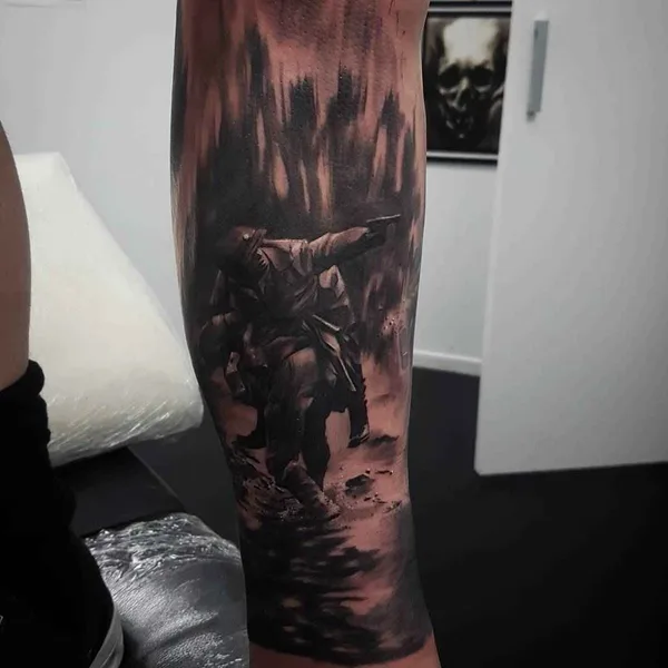 Realism tattoo by Karl van der Linden in Napier