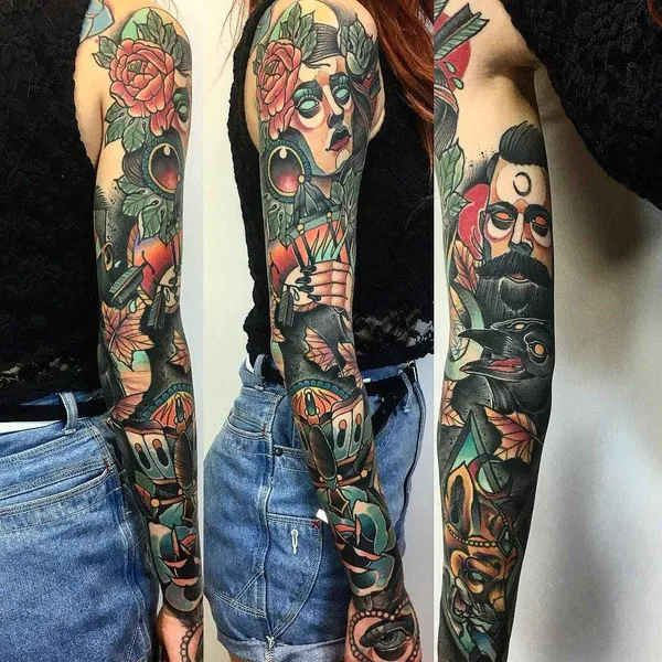 Нео традиционная tattoo by Achilleas Aber in Athina
