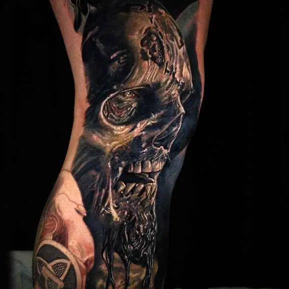 black and grey realism tattoo auf upper arm #4359 | Tätowierer Carlos Rojas
