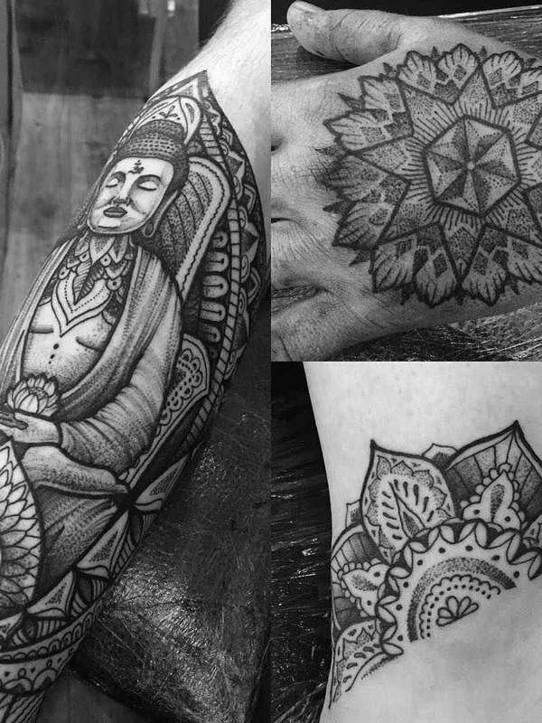 black and grey blackwork tattoo on forearm #1882 | Tattoo Artist Paul Davies